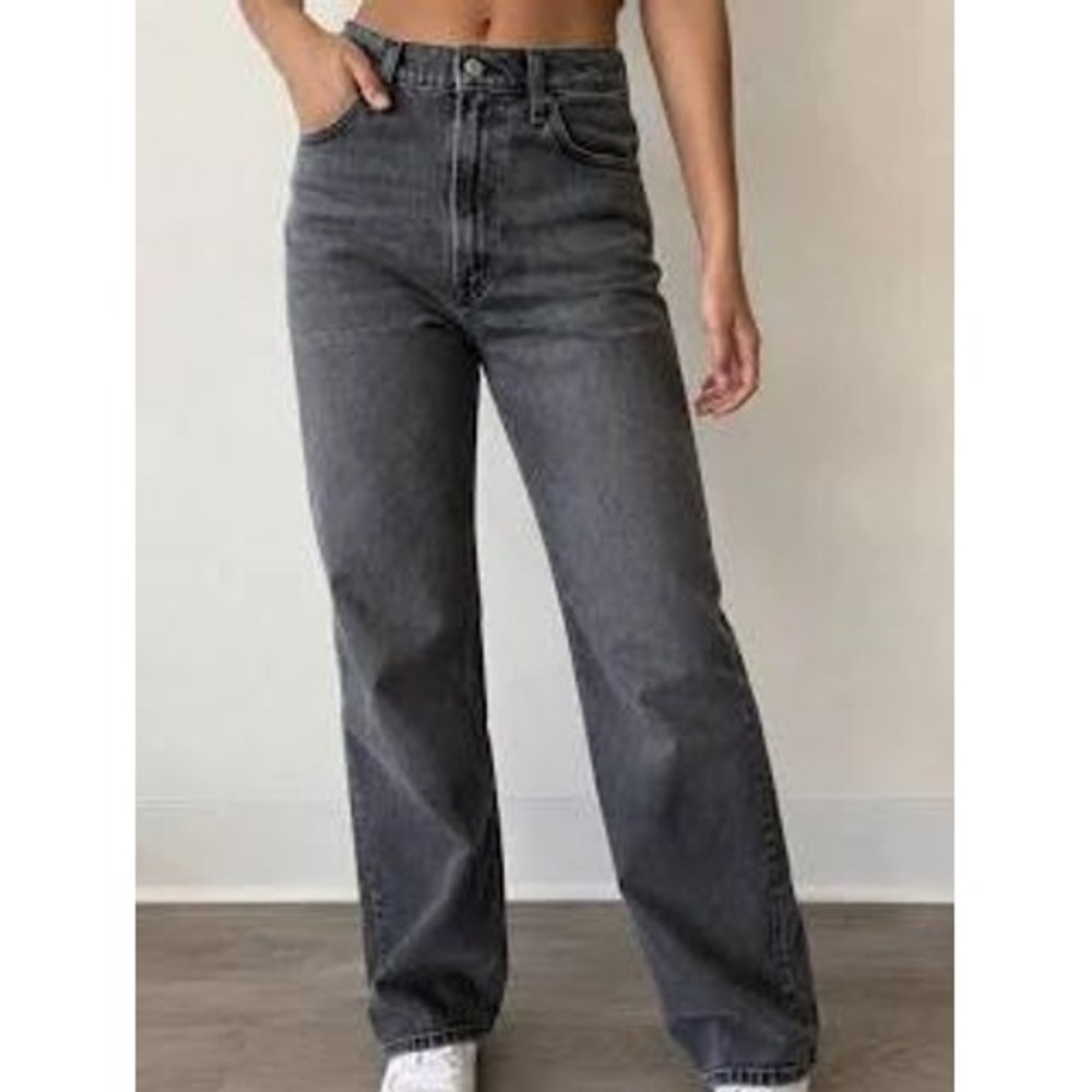 Abercrombie & Fitch Jeans The 90s Straight Ultra High Rise 27 4 Short Gray Black